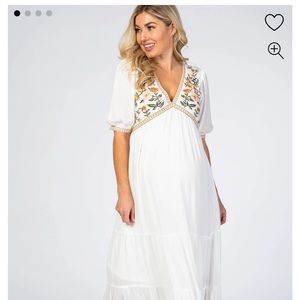 Floral Embroidered Maternity Dress